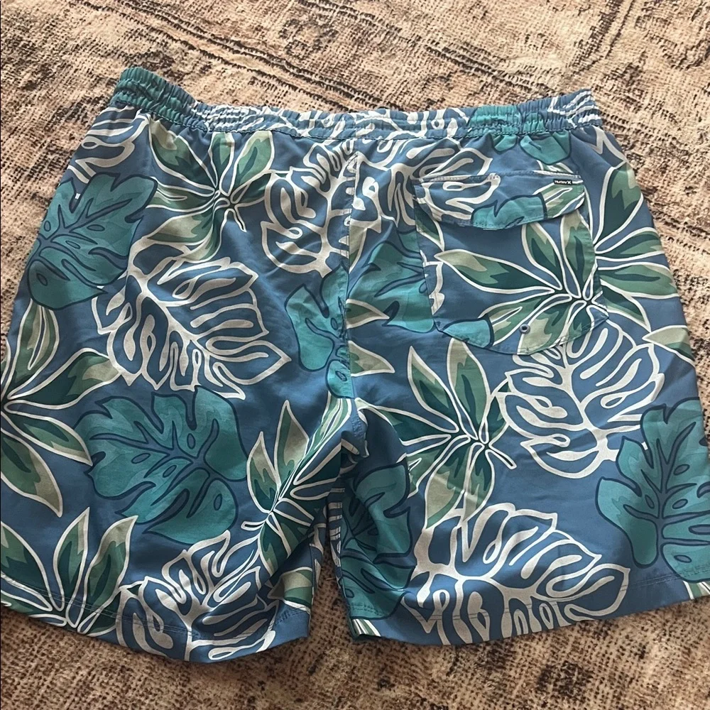 Hurley Blue Tropical Leaf Swim Shorts
